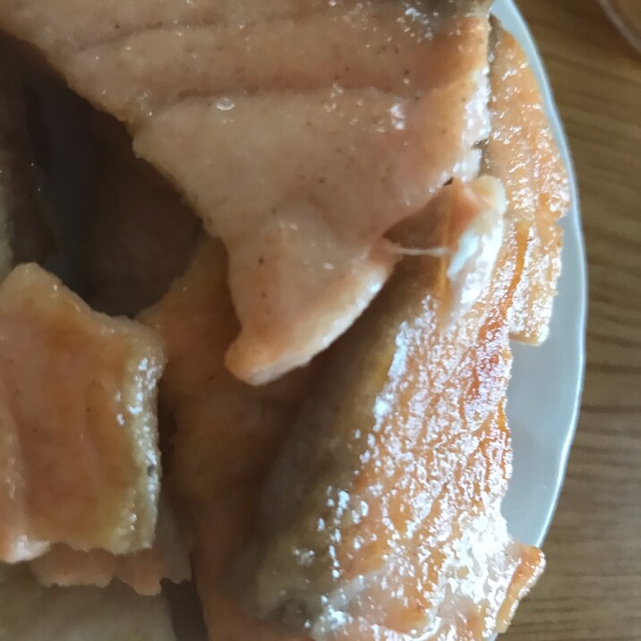 鮭の刺身用でバター焼き